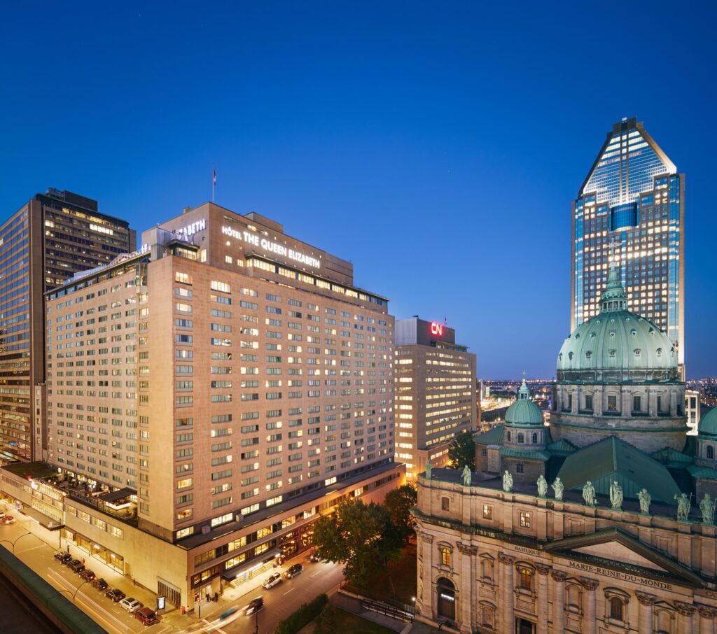 Fairmont The Queen Elizabeth luxury hotel in downtown Montréal.