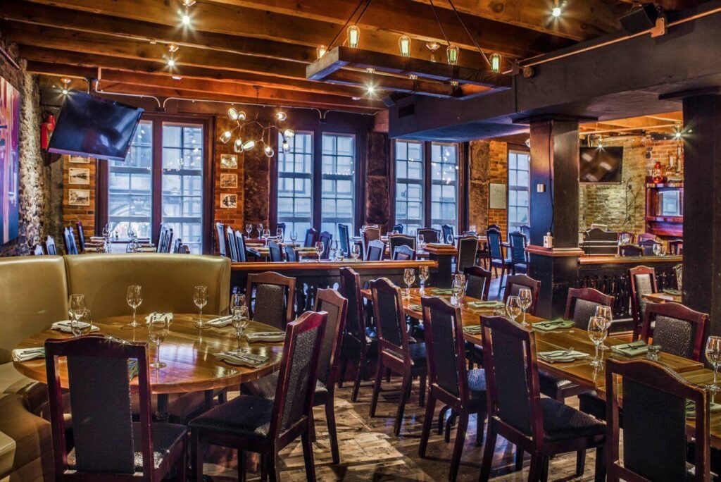 Vieux-Port Steakhouse dining room in Old Montréal
